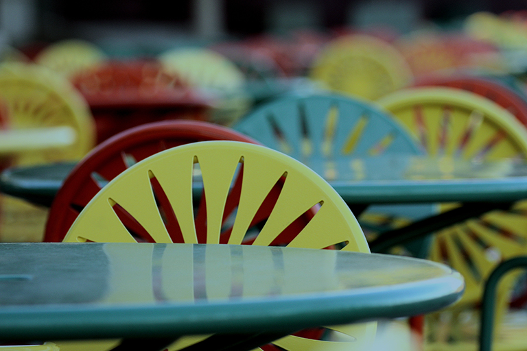 Tables and chairs from UW Madison's Union Terrace